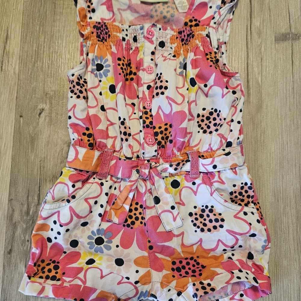 First Impressions Pink and White Floral Romper